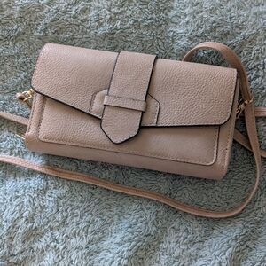 Classic Beige Crossbody Wallet - Women's Bag